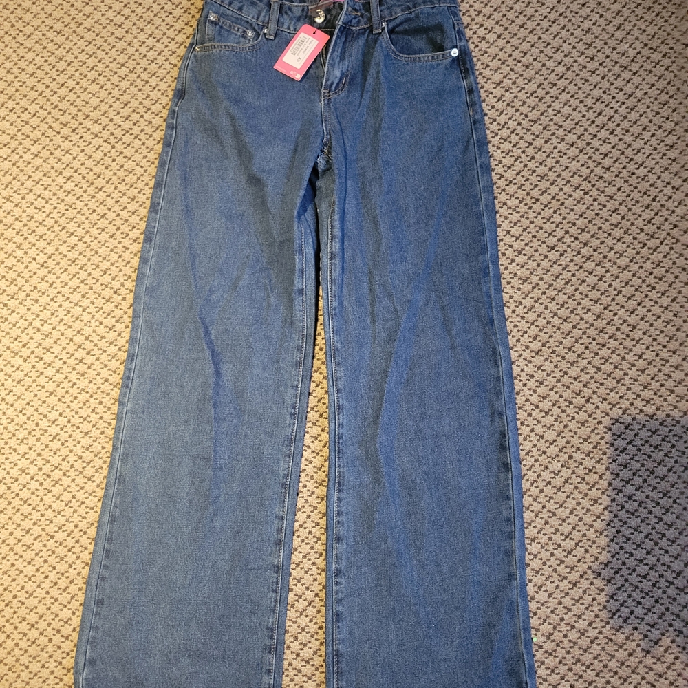 NWT Edikted Blue Flare Wide Leg Jeans